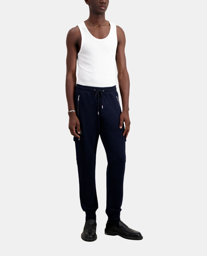 The Kooples HERREN NAVY marineblaue jogging-cargohose
