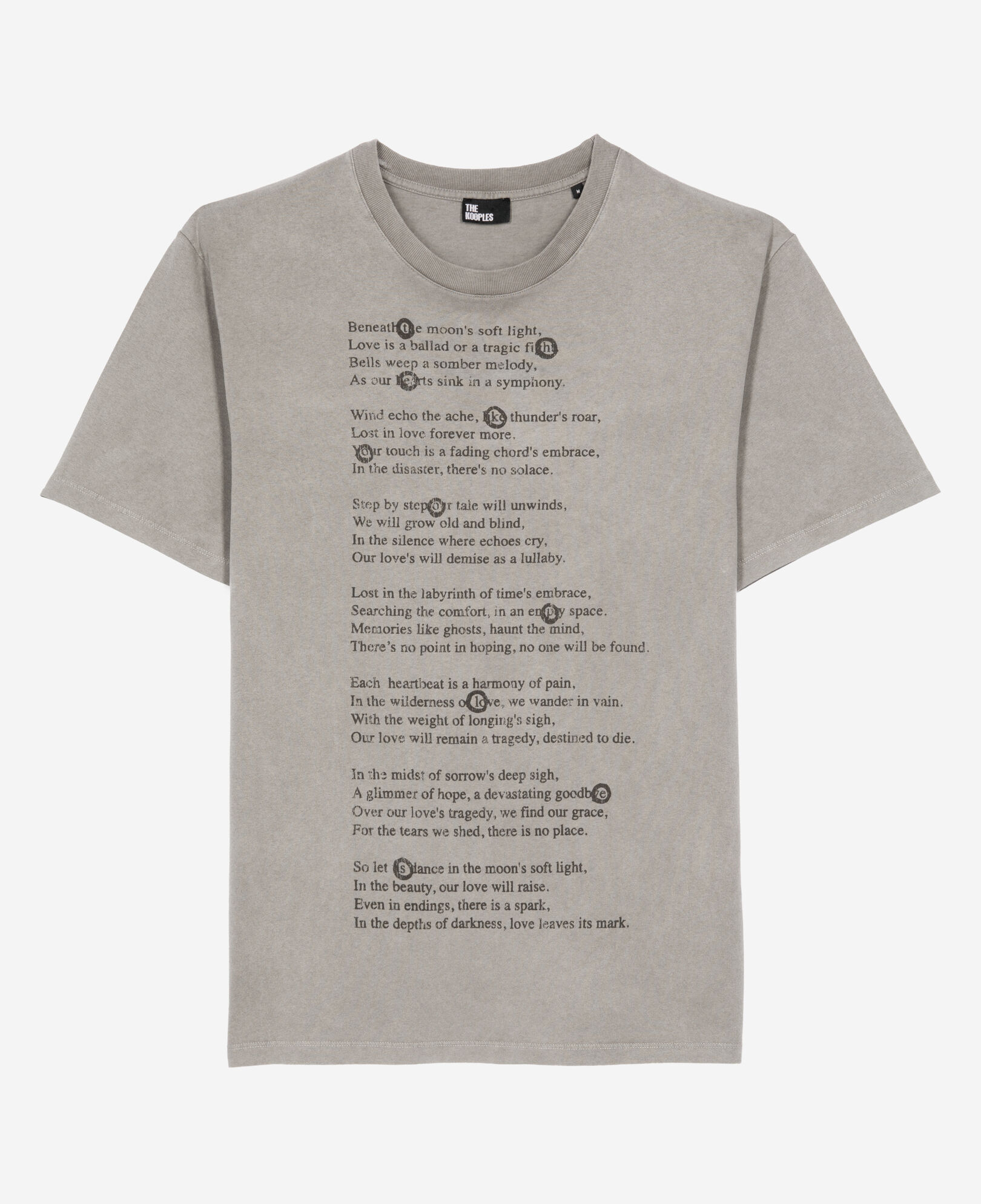 The Kooples HOMME GREY MELANGE t-shirt à sérigraphie gris