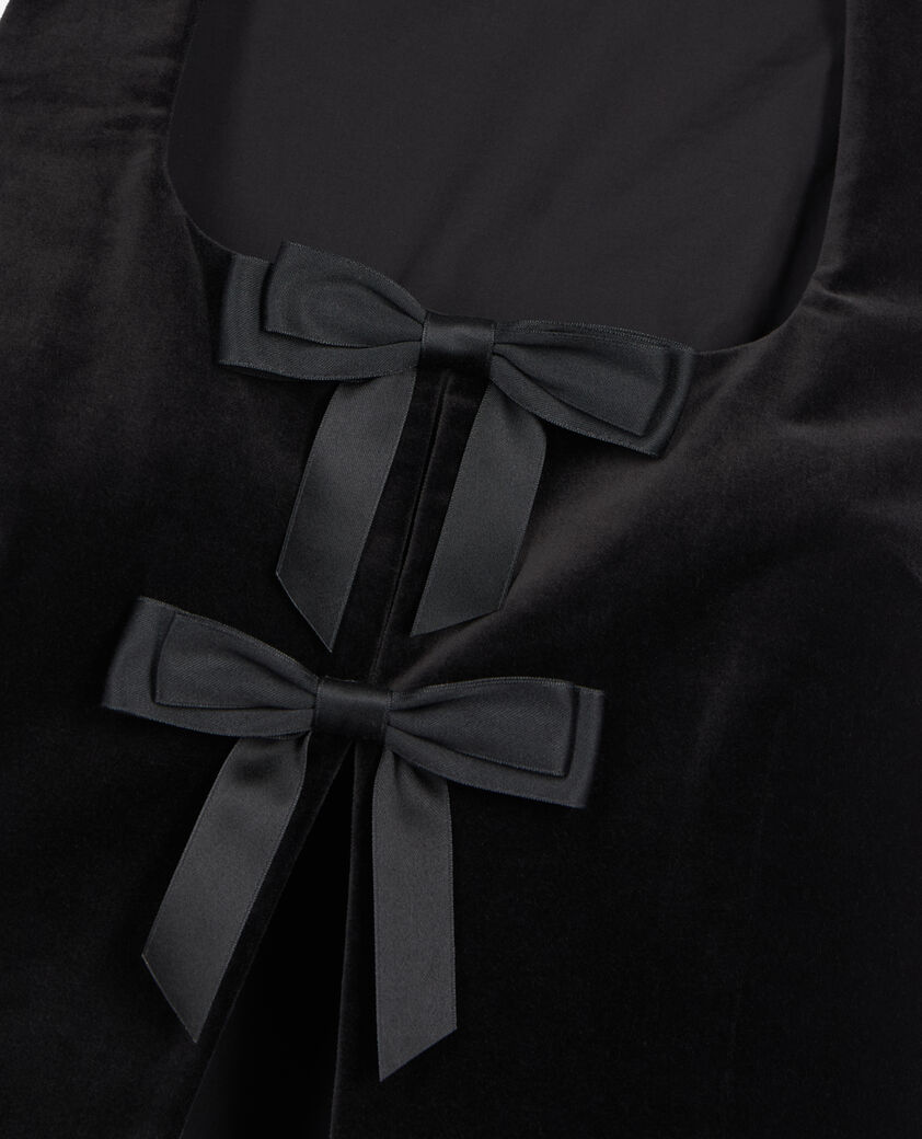 The Kooples FEMME BLACK top en velours noir