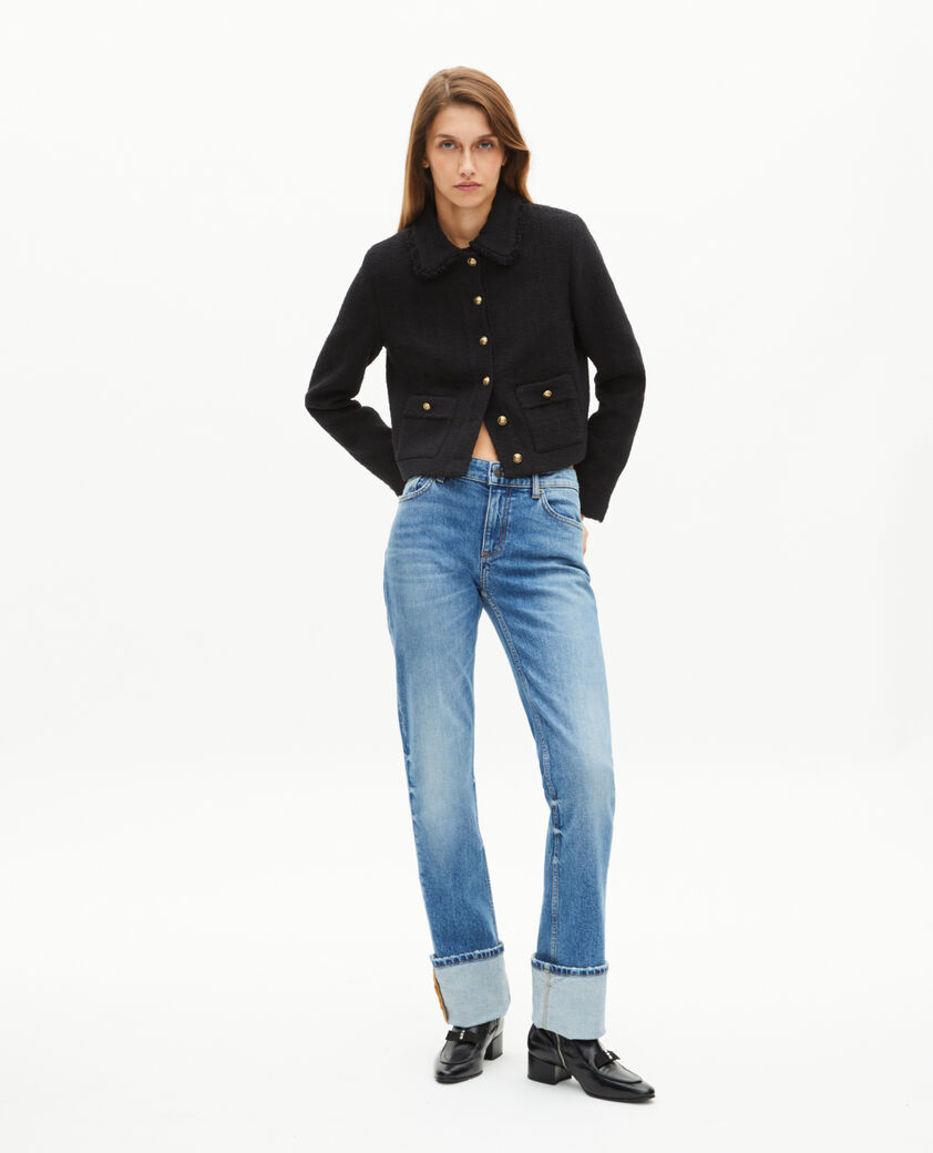 The Kooples WOMEN BLACK black tweed jacket