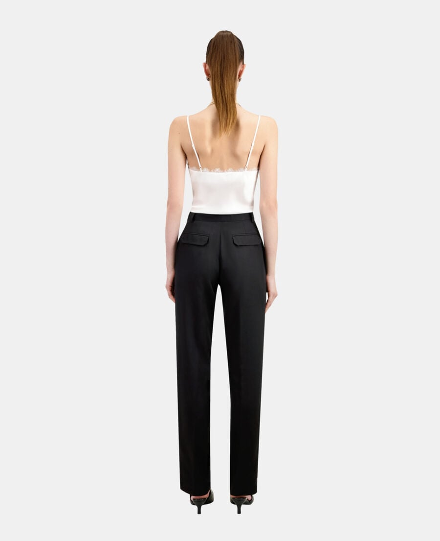 The Kooples WOMEN BLACK black tencel military-style pants