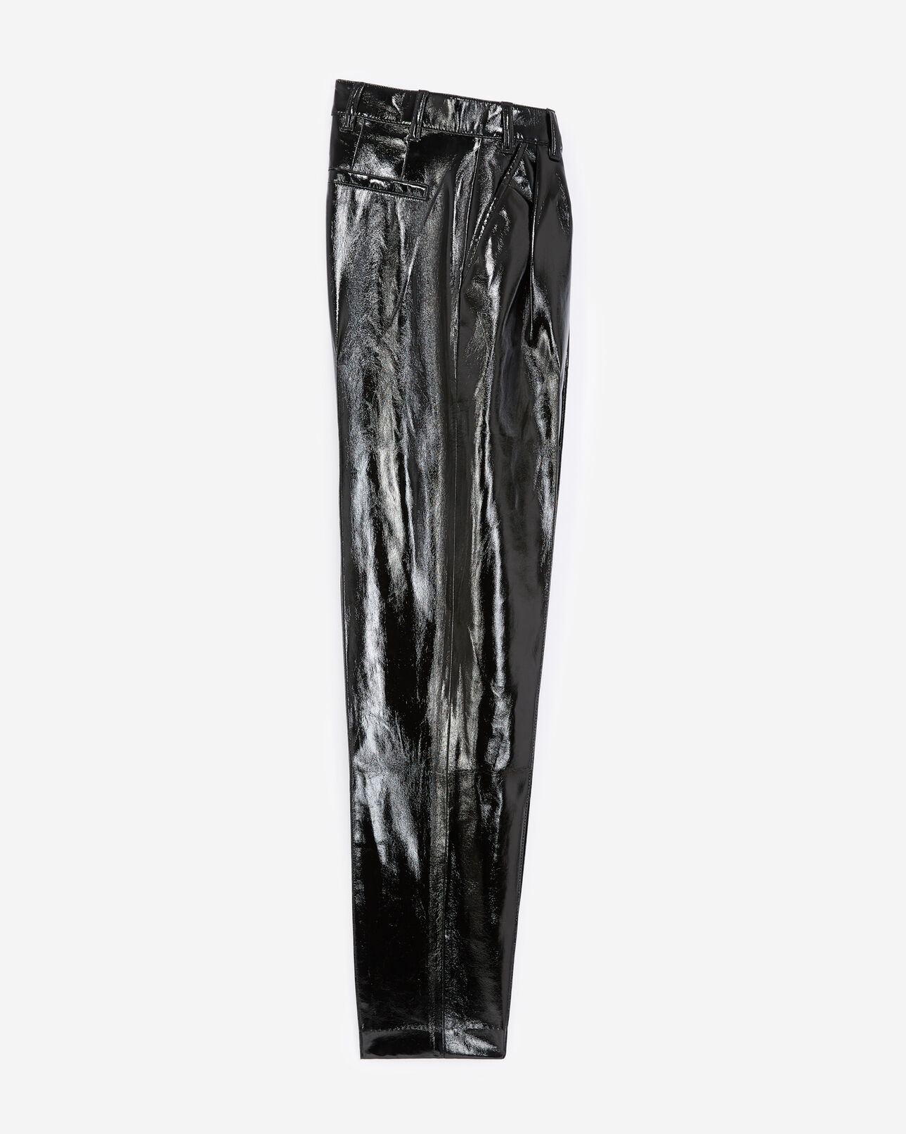 The Kooples FEMME BLACK pantalon droit noir effet vinyle