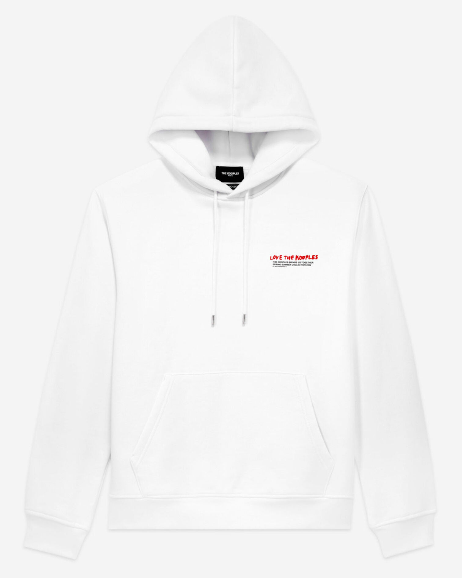 Sweat coton blanc motif Love The Kooples, WHITE, hi-res image number null