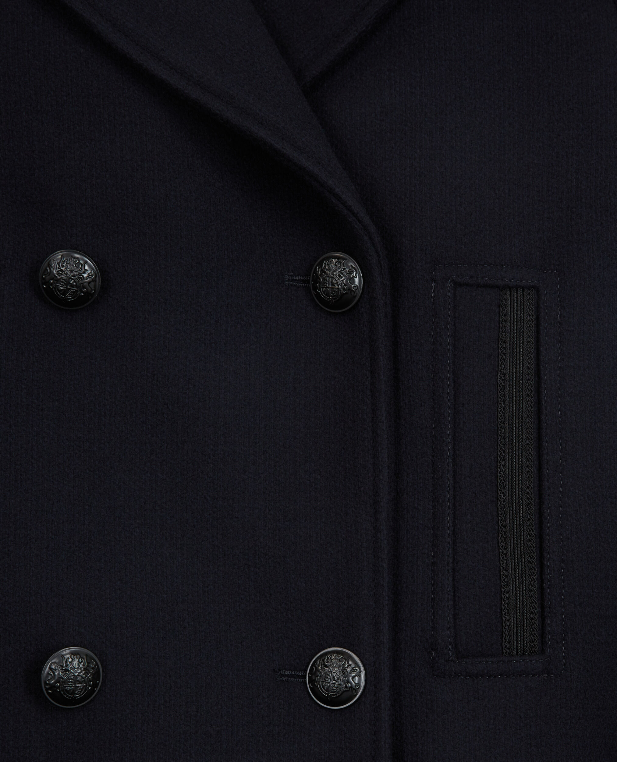 Navy blue wool coat, NAVY, hi-res image number null