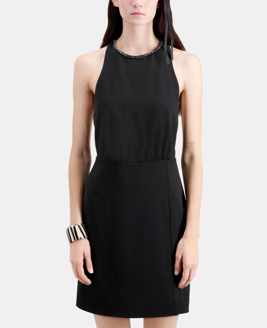 short black crepe dress