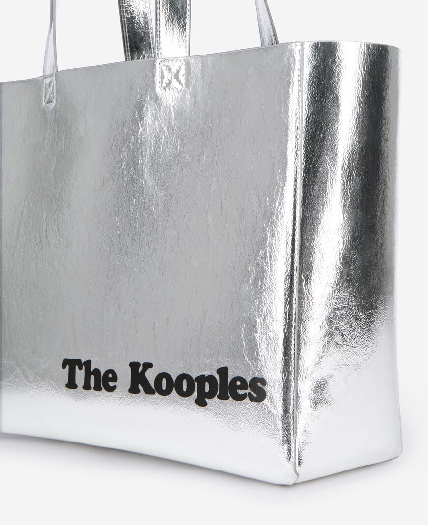 The Kooples WOMEN SILVER silver leather-effect tote bag