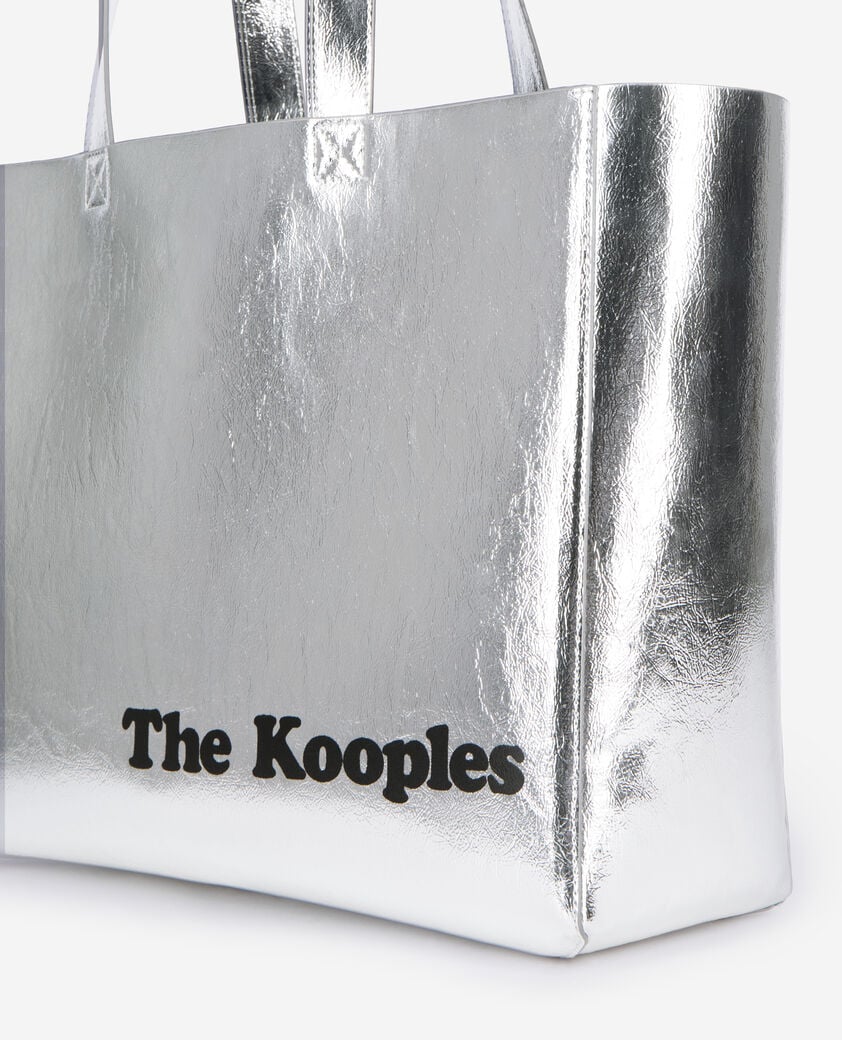 The Kooples MUJER SILVER bolsa de la compra plateada efecto piel