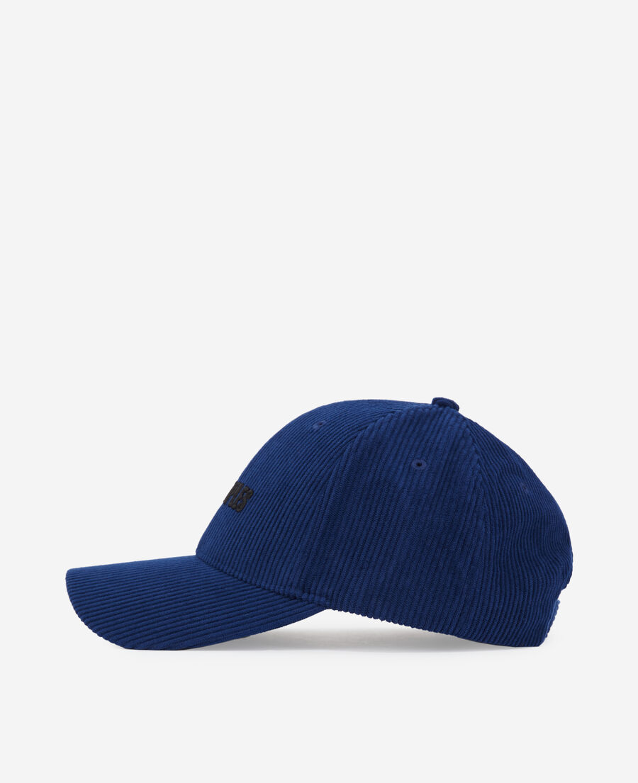 casquette bleue en velours côtelé
