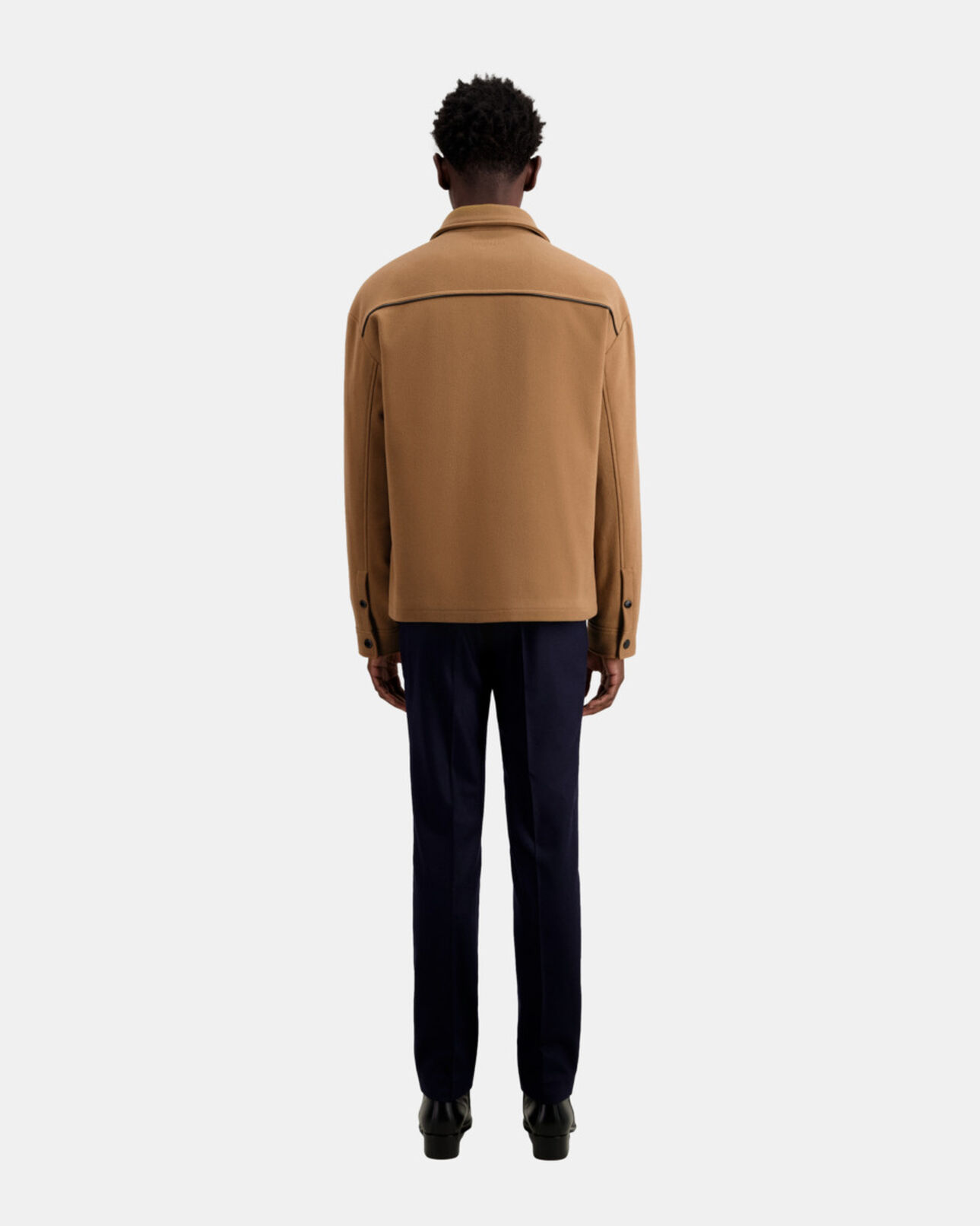The Kooples MEN CAMEL camel wool-blend overshirt jacket