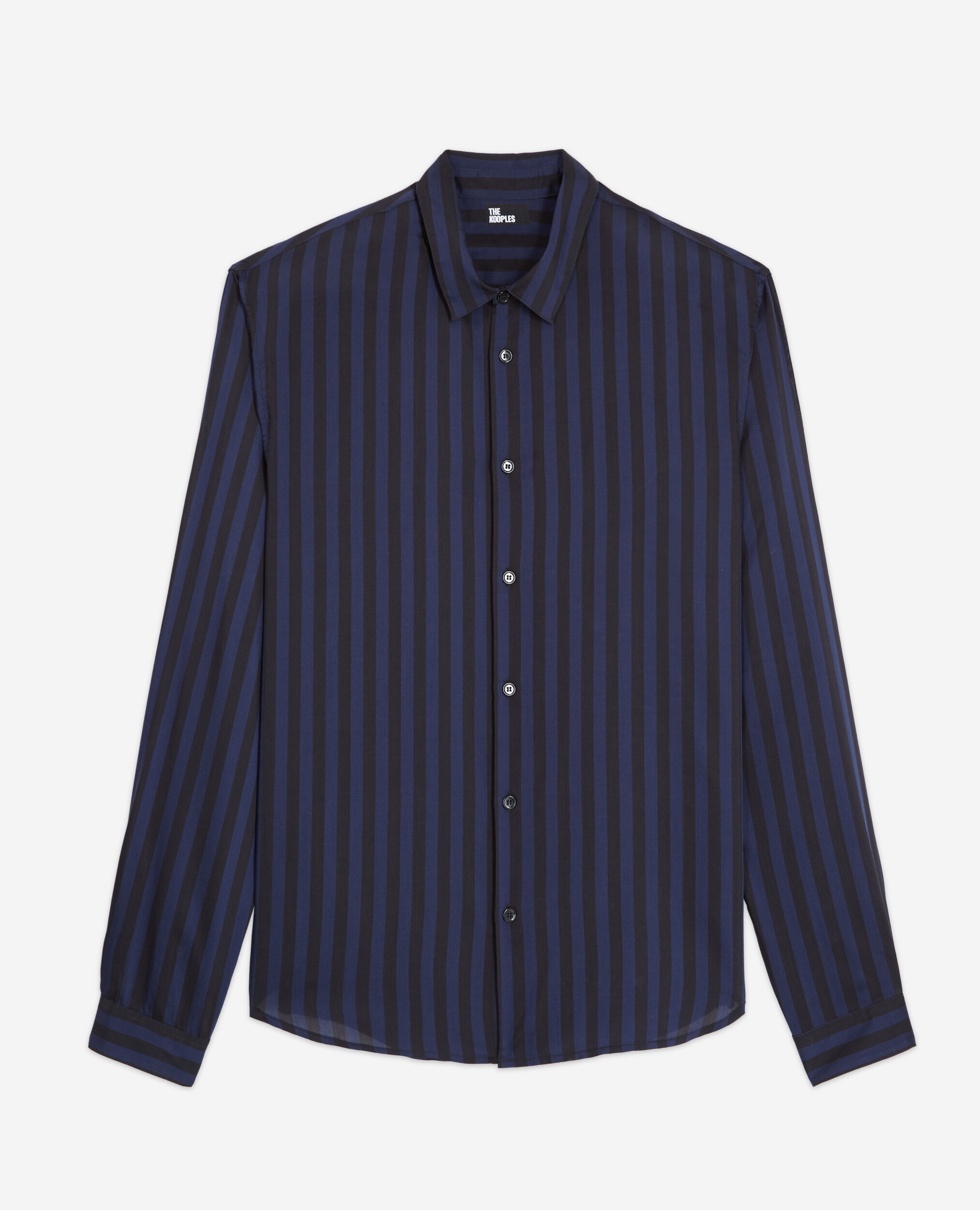 Striped shirt with classic collar, NAVY / BLACK, hi-res image number null