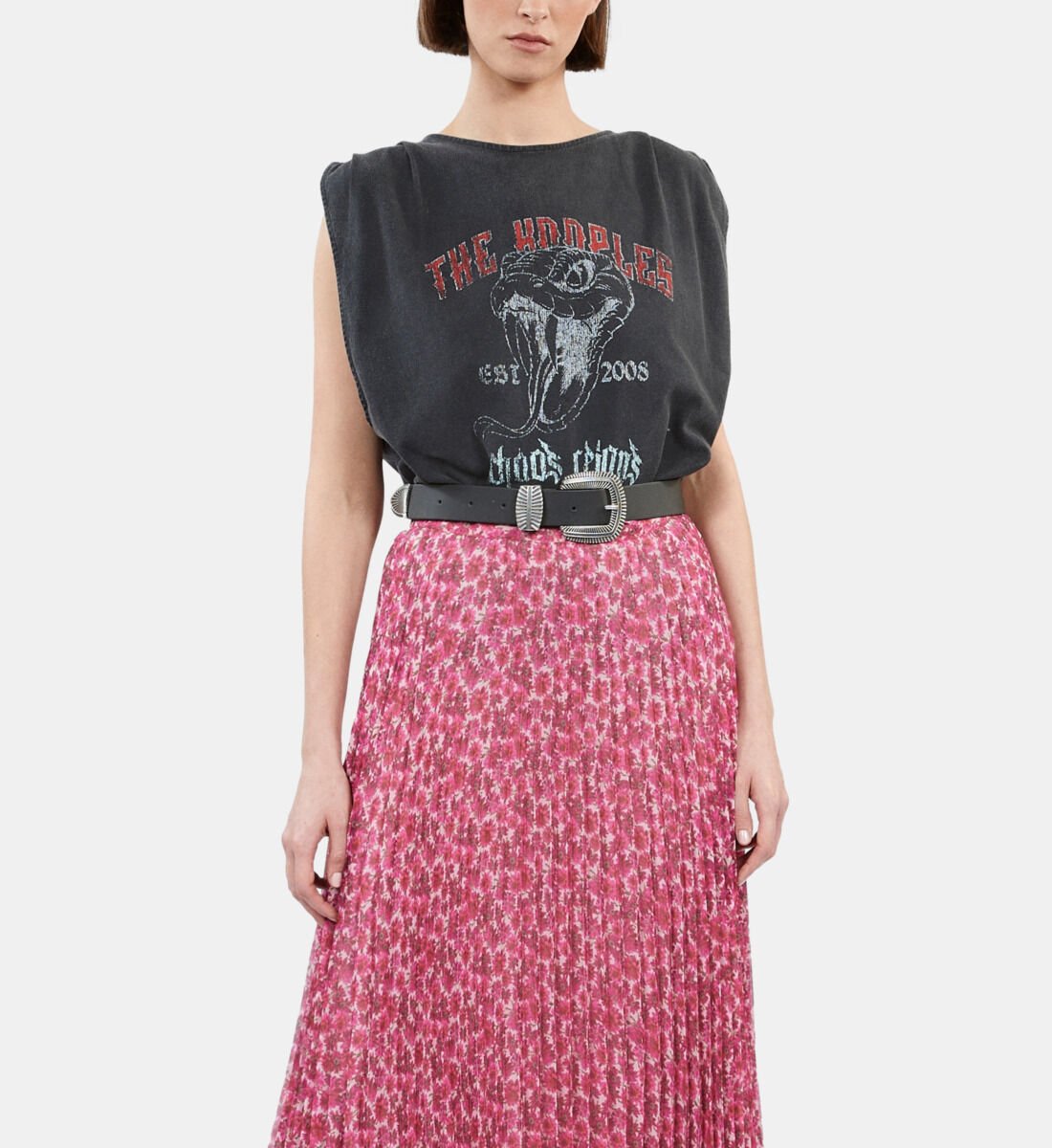 Printed pleated long skirt | The Kooples