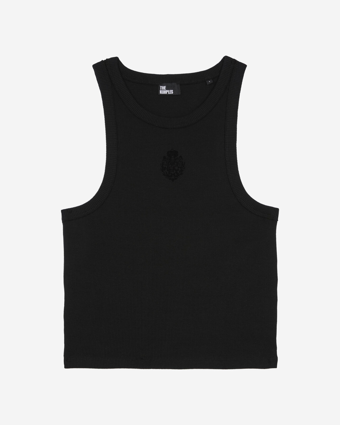The Kooples WOMEN BLACK tank top with black coat of arms