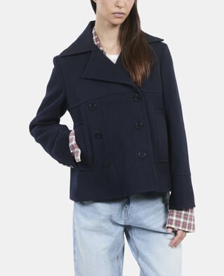 The Kooples FEMME DARK NAVY caban court bleu marine