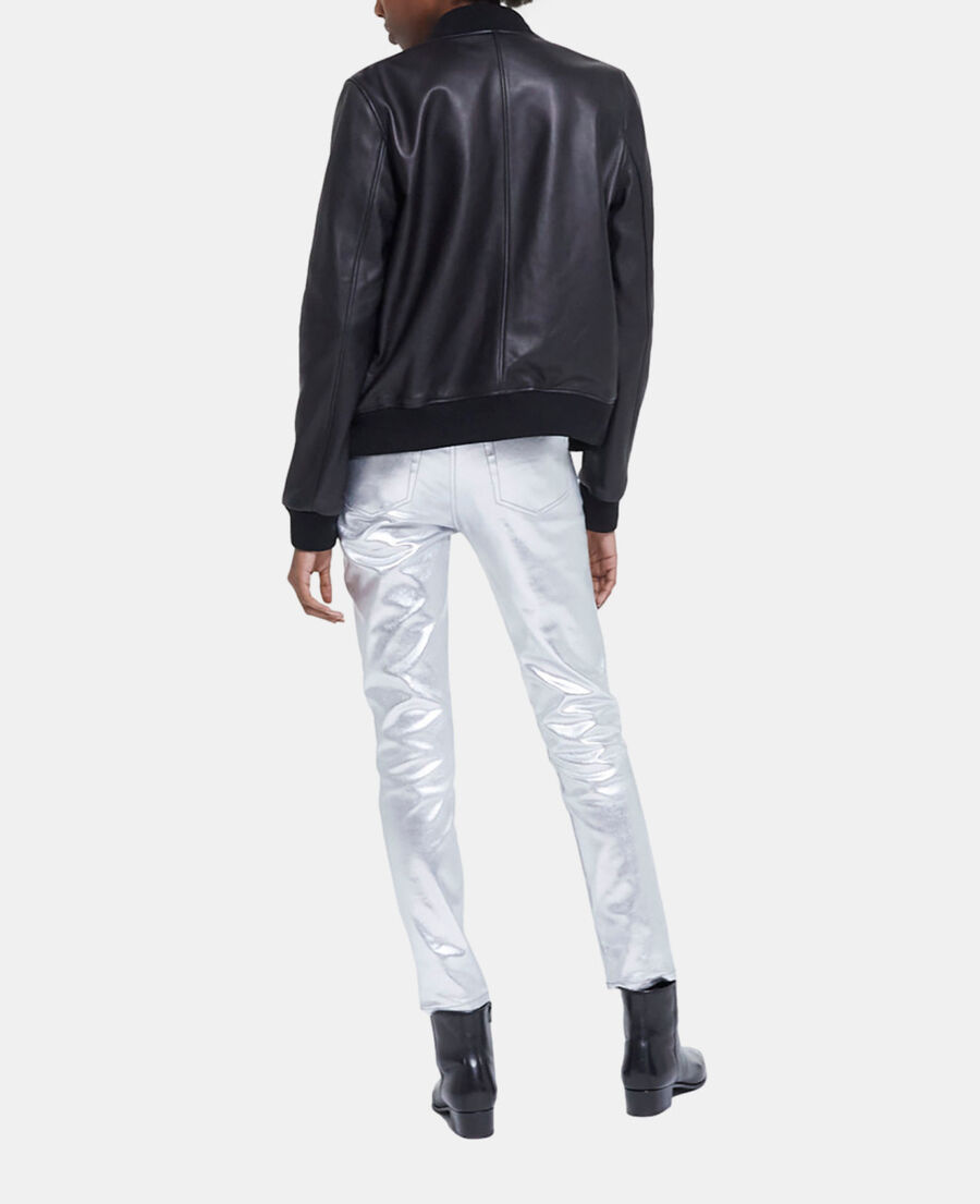 black leather jacket