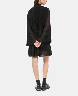 The Kooples WOMEN BLACK short black pleated dress