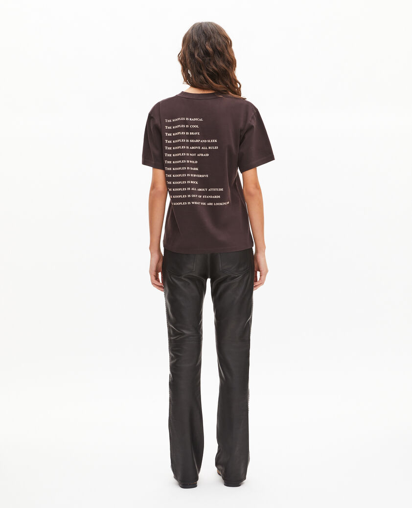 The Kooples FEMME CAFE t-shirt what is avec strass marron