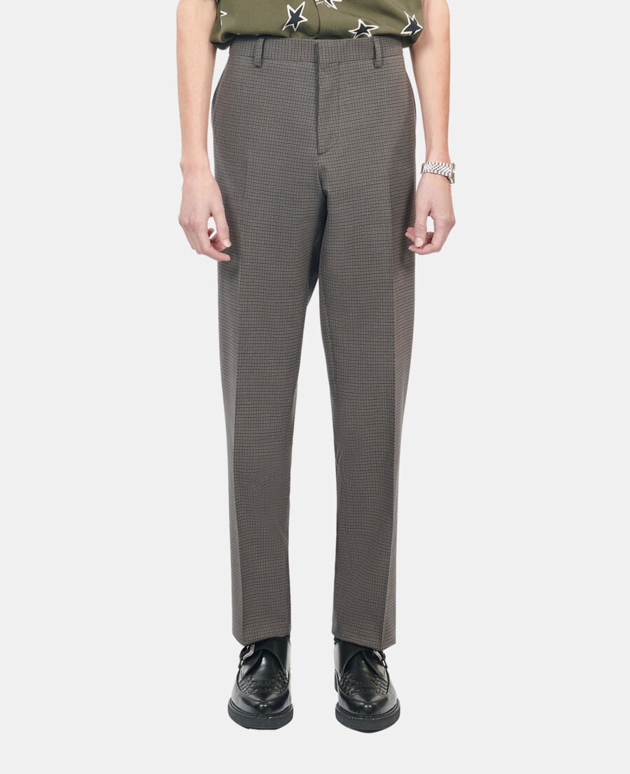The Kooples MEN BROWN brown wool suit trousers