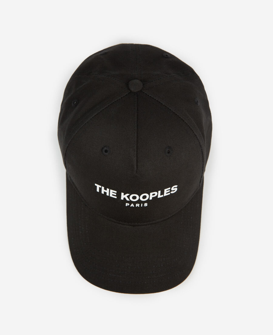 schwarze kappe aus baumwolle mit weißem logo