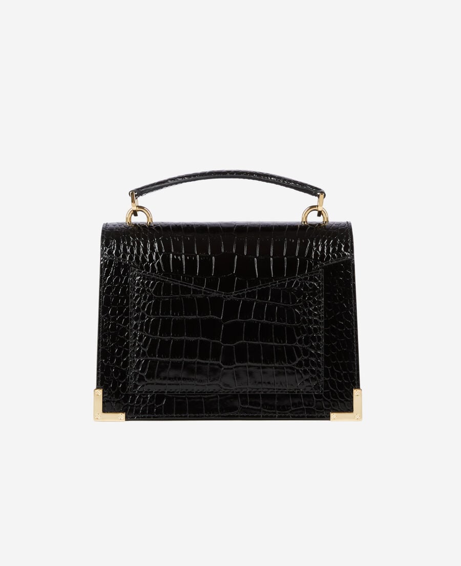 The Kooples FEMME BLACK sac emily small effet crocodile en cuir noir