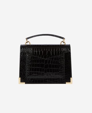The Kooples FEMME BLACK sac emily small effet crocodile en cuir noir