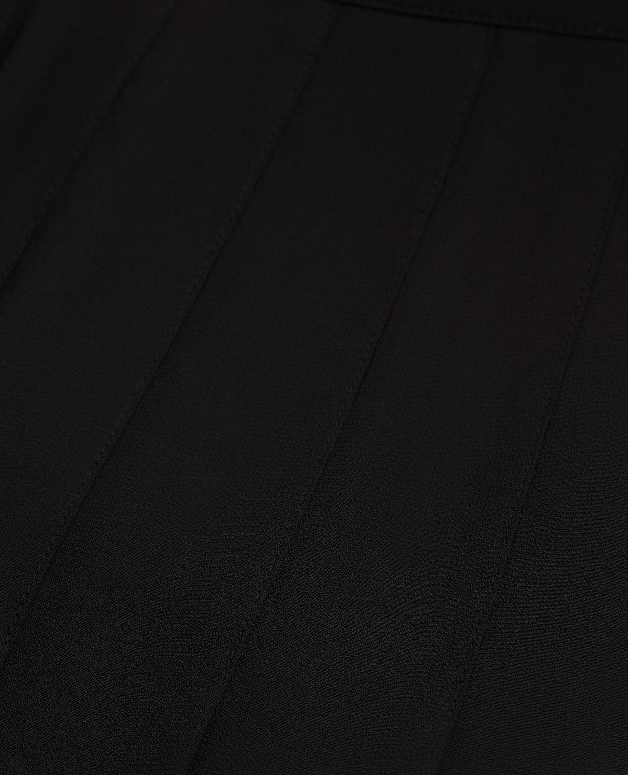 Falda larga plisada fluida negra detalle, BLACK, hi-res image number null
