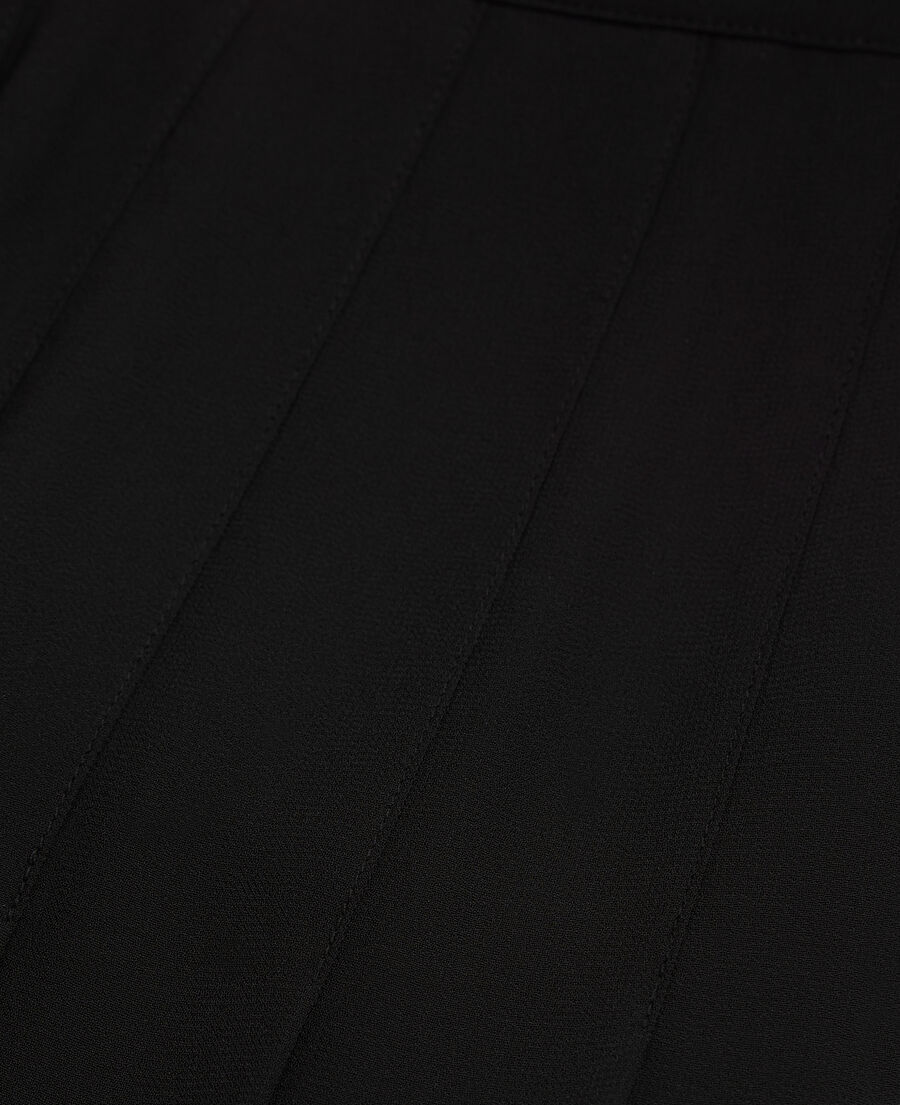 jupe longue fluide noire détail plissé