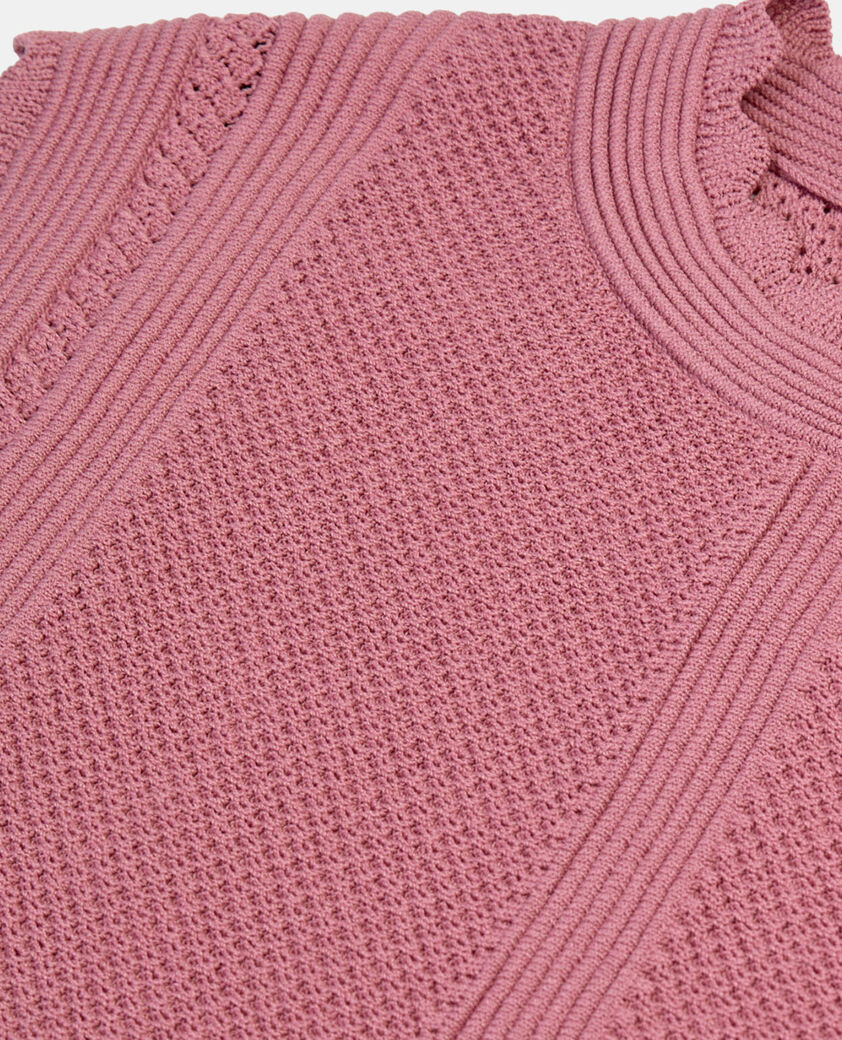 The Kooples WOMEN PINK WOOD lilac openwork knit top