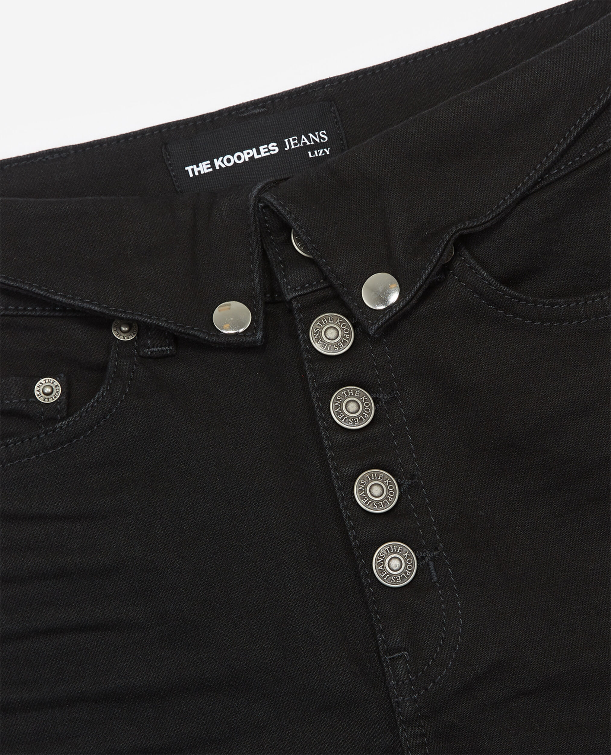 Black jeans with fold-over waist, BLACK, hi-res image number null
