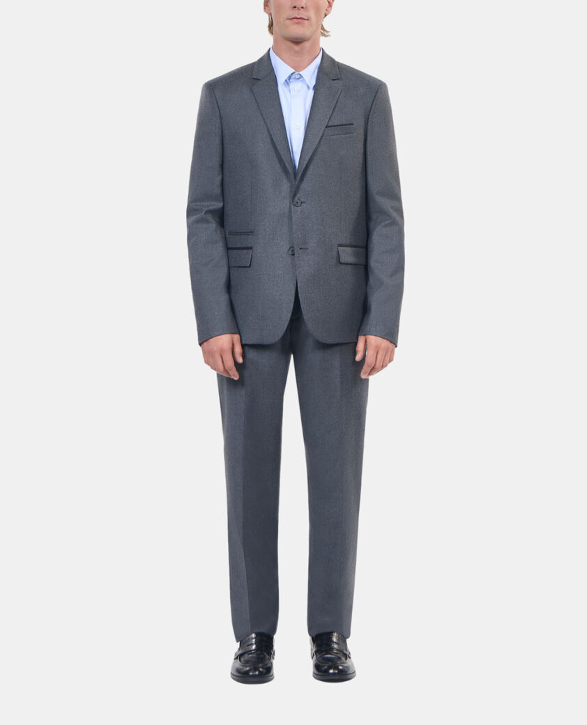 The Kooples HOMME LIGHT GREY MEL/WHITE veste de costume en flanelle grise