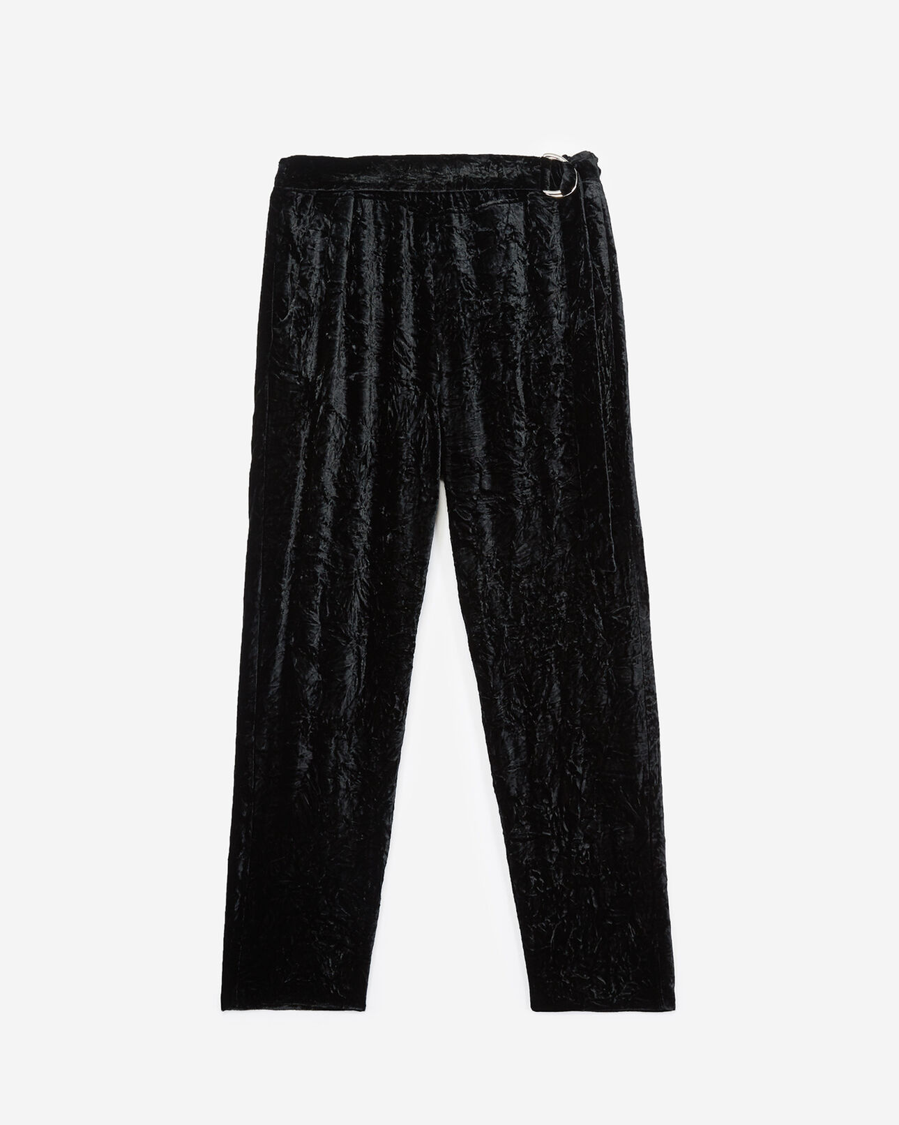 The Kooples WOMEN BLACK floaty crushed velvet trousers