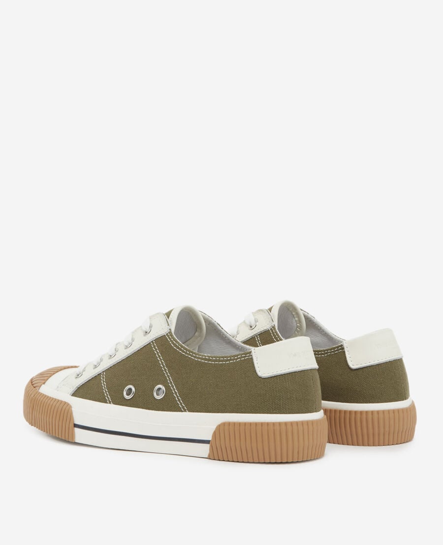The Kooples UNISEX KAKI khakifarbene niedrige turnschuhe aus stoff