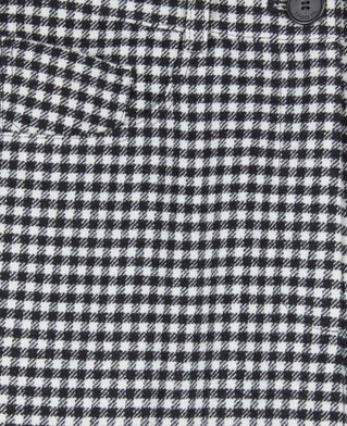 The Kooples FEMME BLACK WHITE pantalon tailleur flare &agrave; carreaux vichy