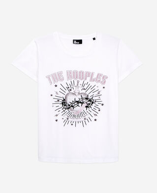 The Kooples DAMEN WHITE wei&szlig;es t-shirt damen mit siebdruck