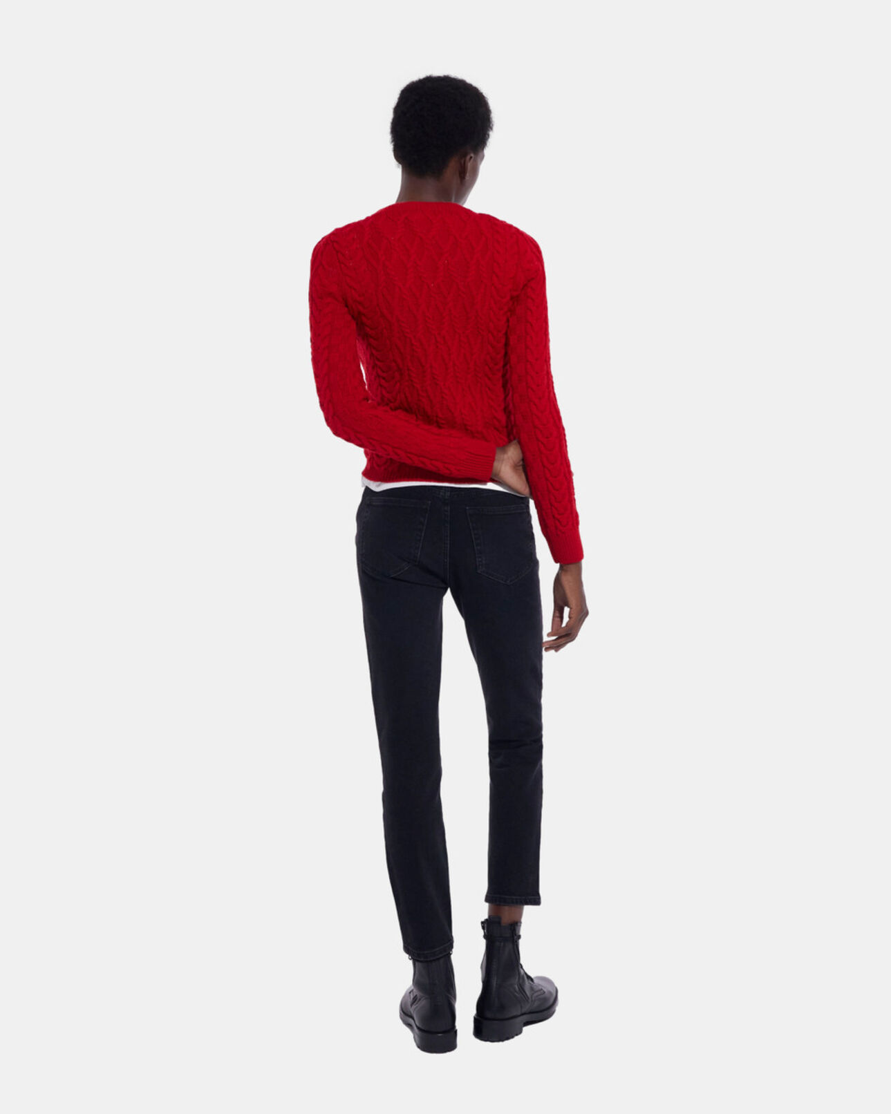 The Kooples FEMME TANGO RED pull en laine rouge