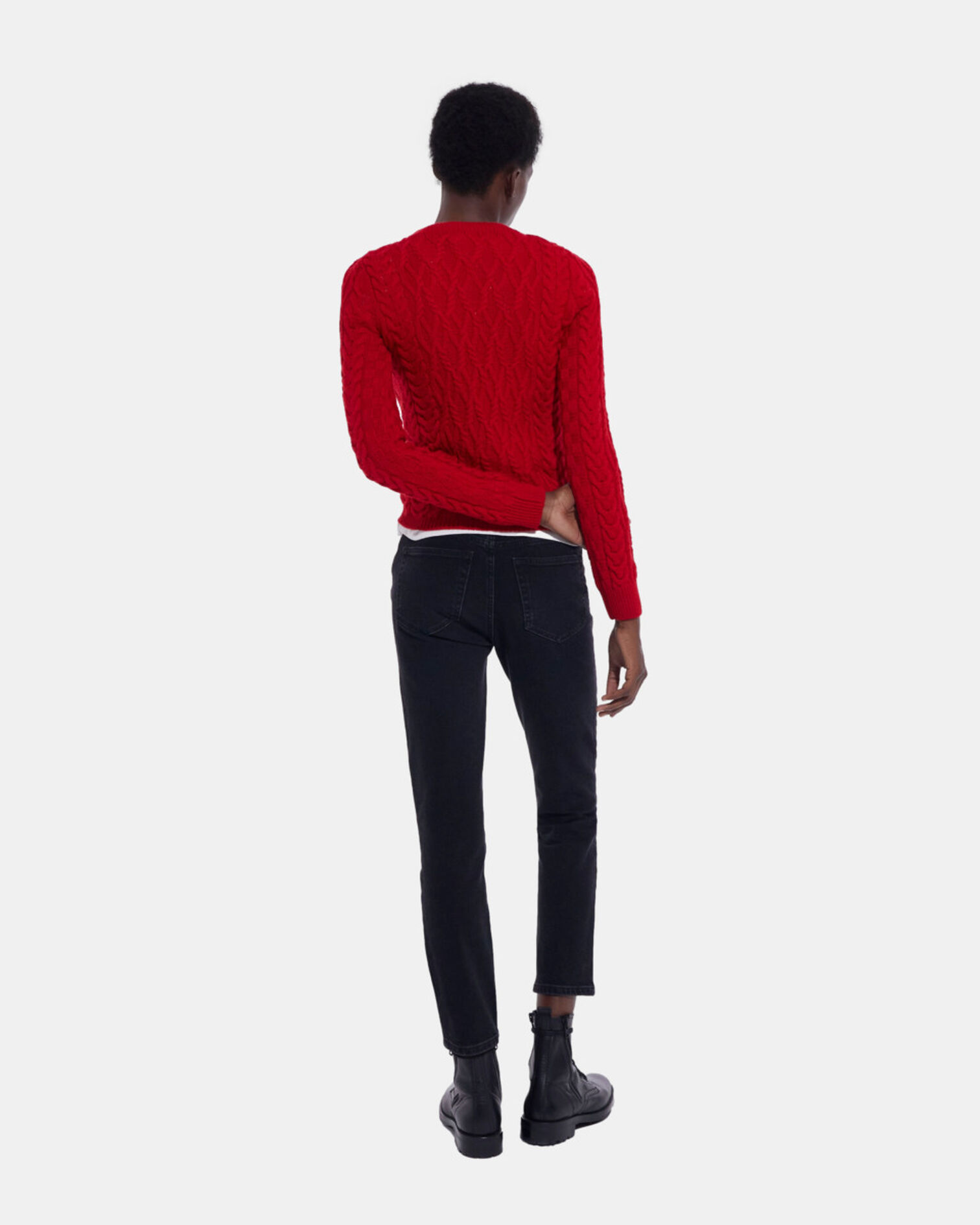Pull en laine rouge, TANGO RED, hi-res image number null