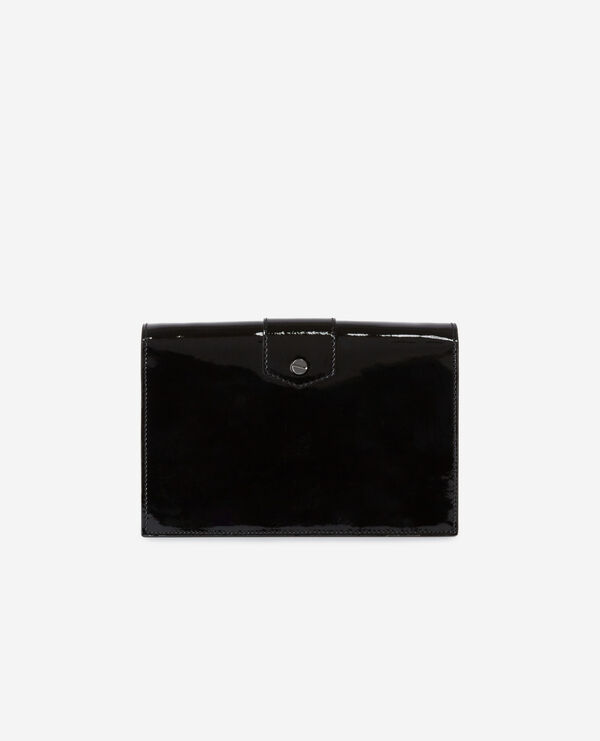 medium emily pouch in black leather