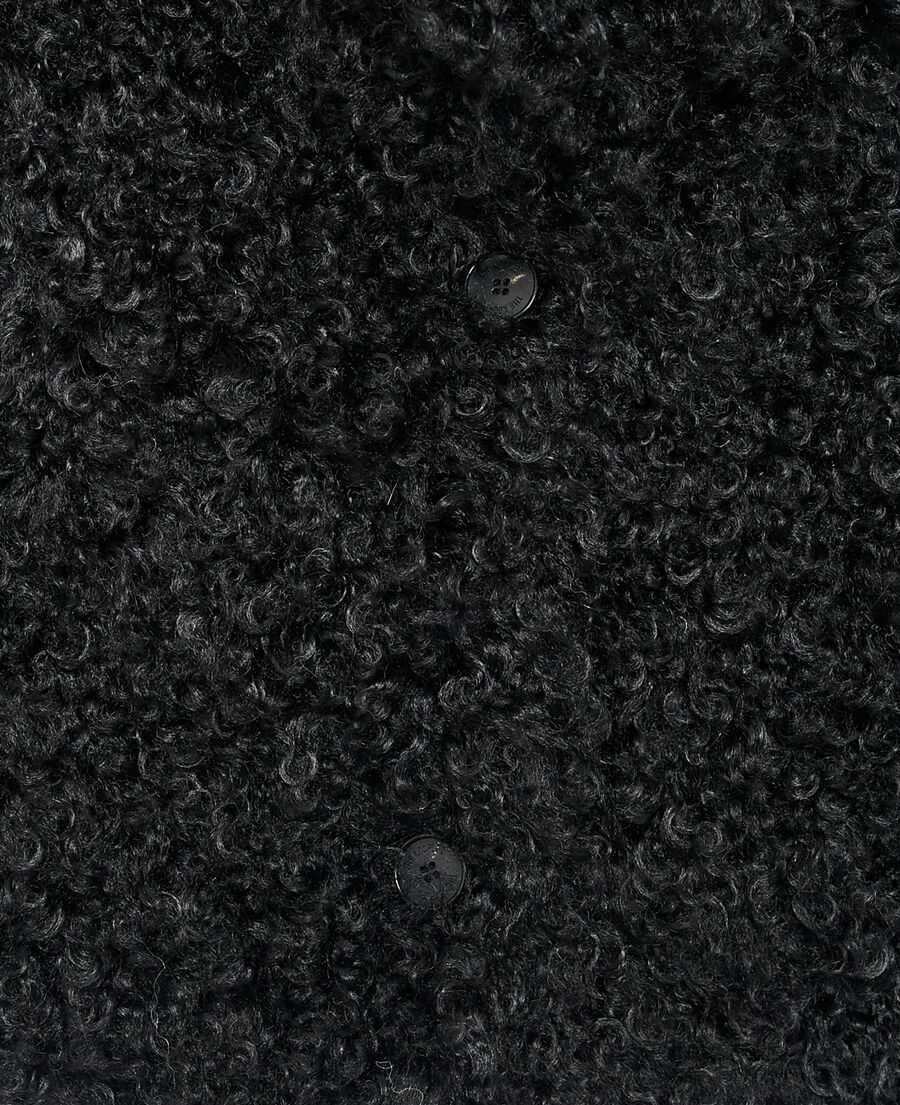 The Kooples DAMEN BLACK mantel in pelzoptik schwarz