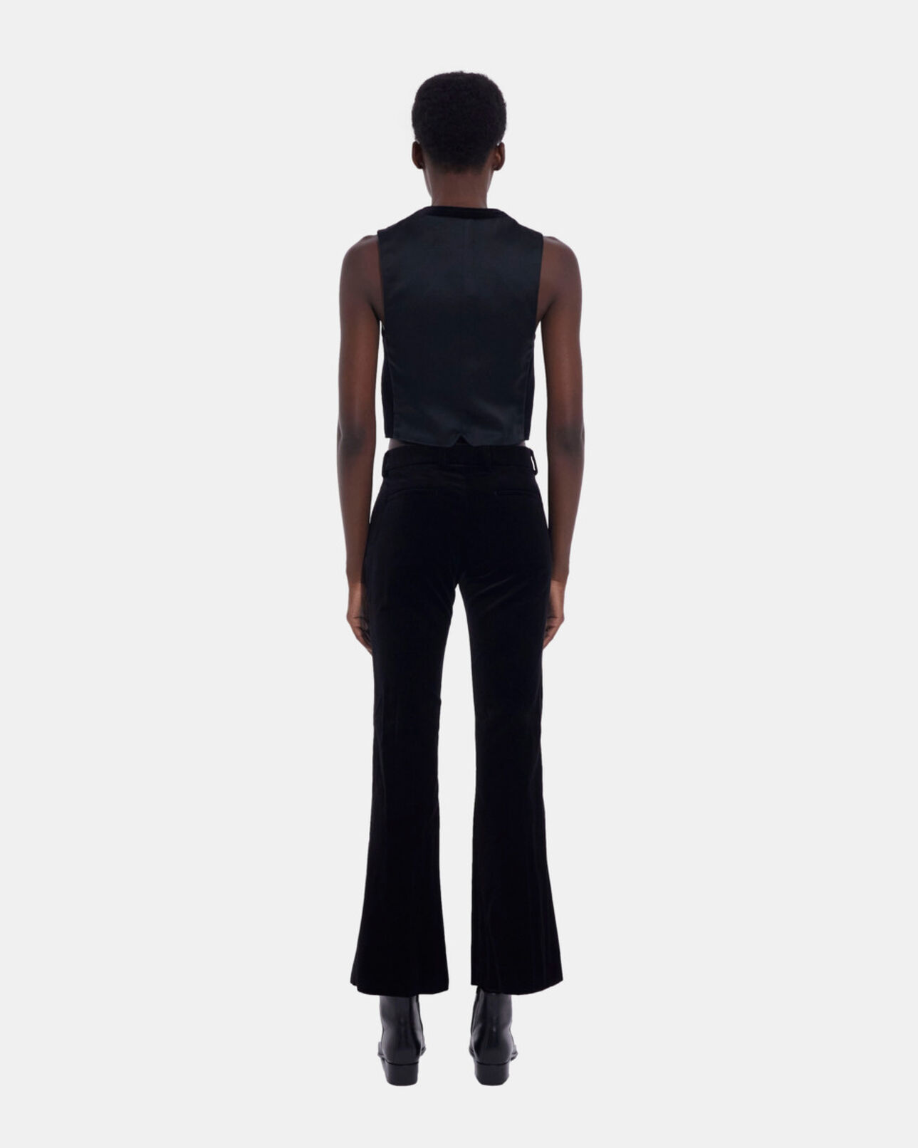 The Kooples WOMEN BLACK black velvet flared suit pants