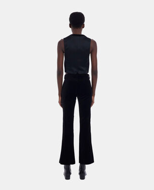 The Kooples F BLACK black velvet flared suit pants