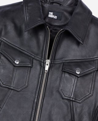 The Kooples MEN BLACK black leather jacket