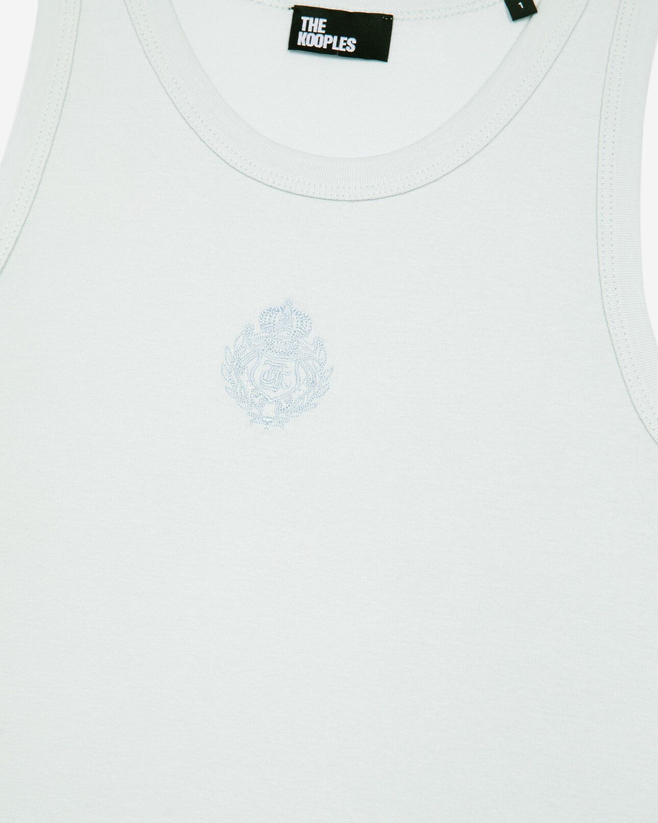 The Kooples FEMME LIGHT BLUE débardeur avec blason bleu clair