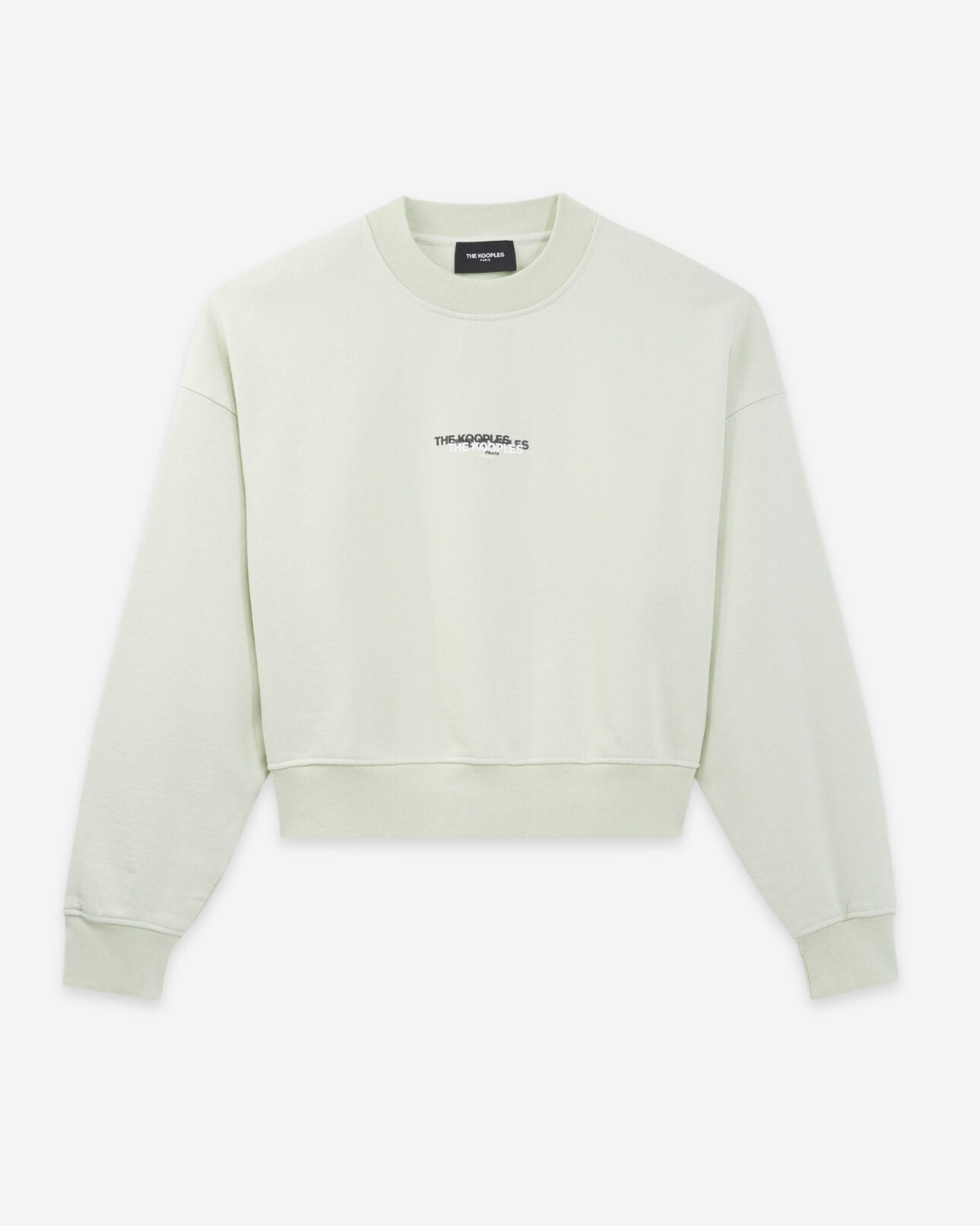 The Kooples WOMEN GREEN mint green crew-neck sweatshirt w/ triple logo