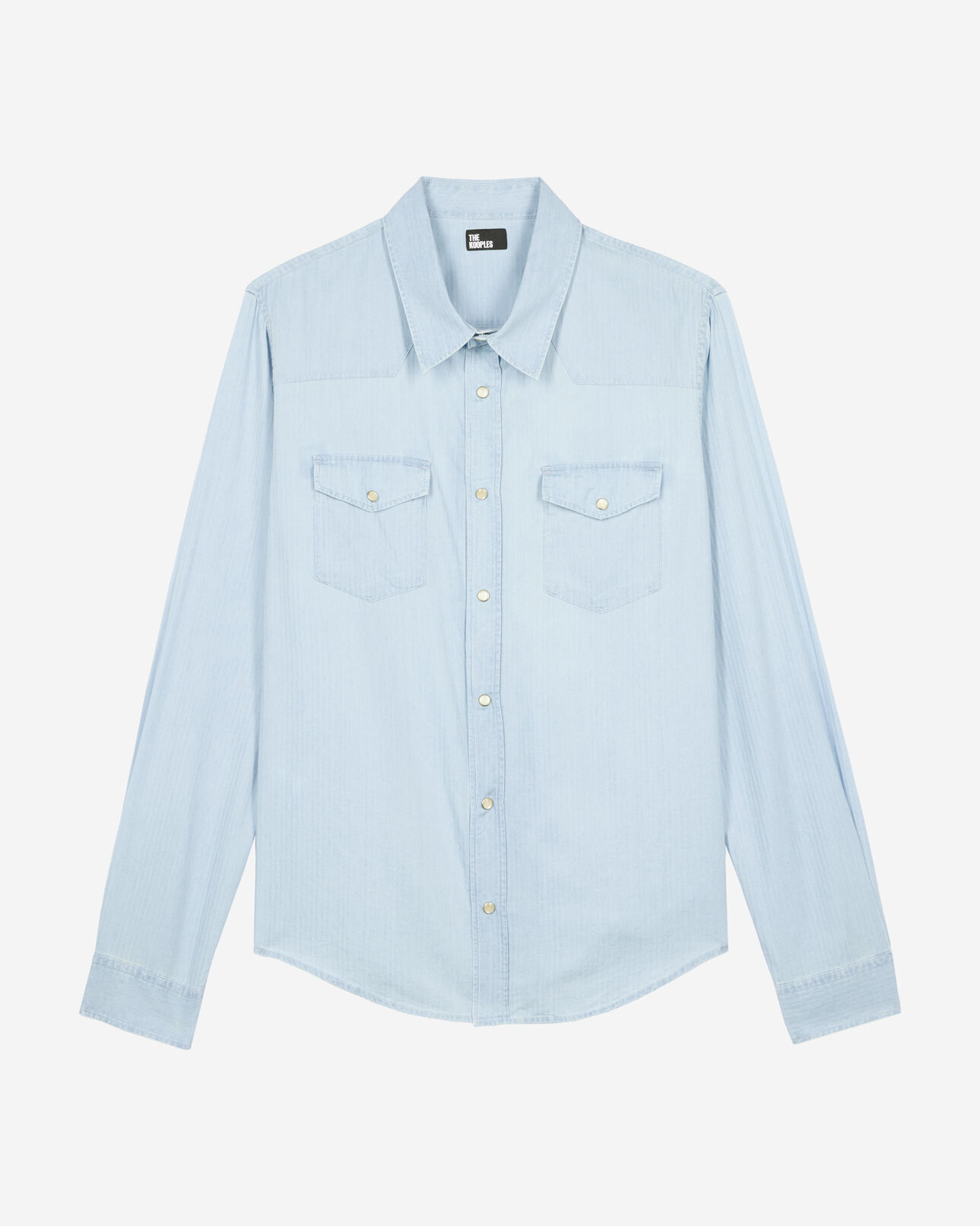 The Kooples HOMME BLUE BEIGE chemise en denim bleu