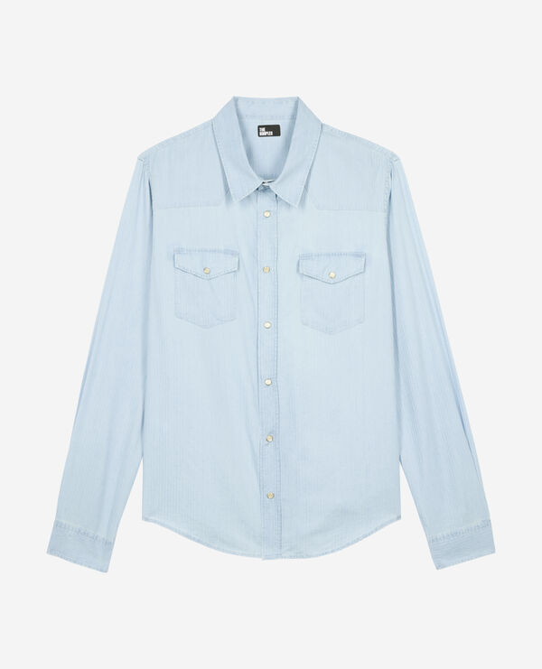 The Kooples H BLUE BEIGE blue denim shirt