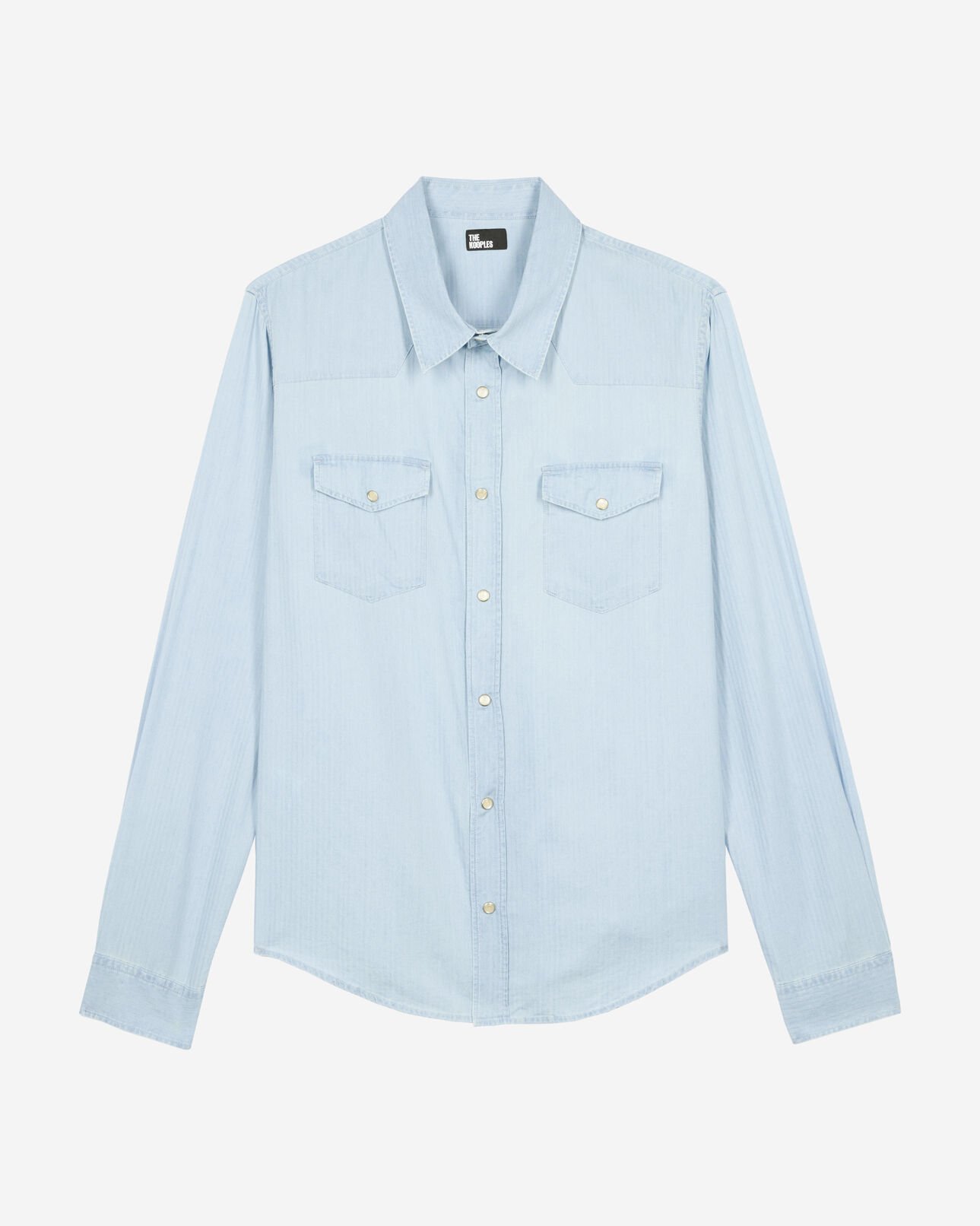 The Kooples HOMBRE BLUE BEIGE camisa vaquera azul