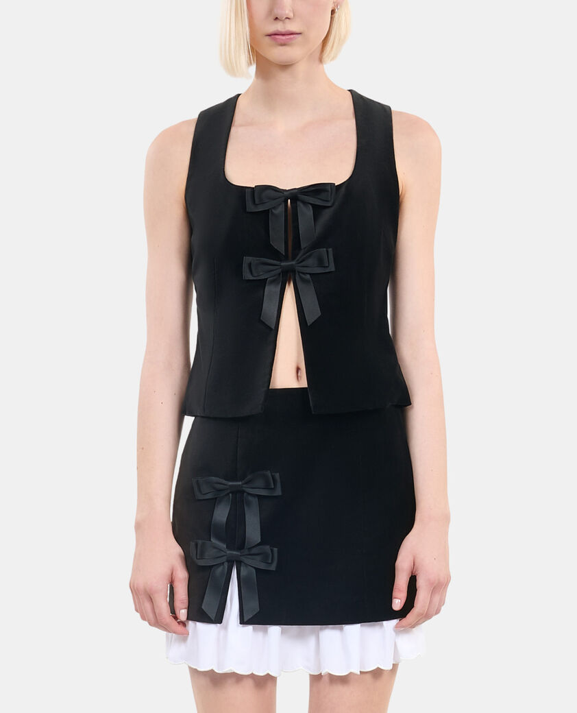 The Kooples MUJER BLACK top terciopelo negro