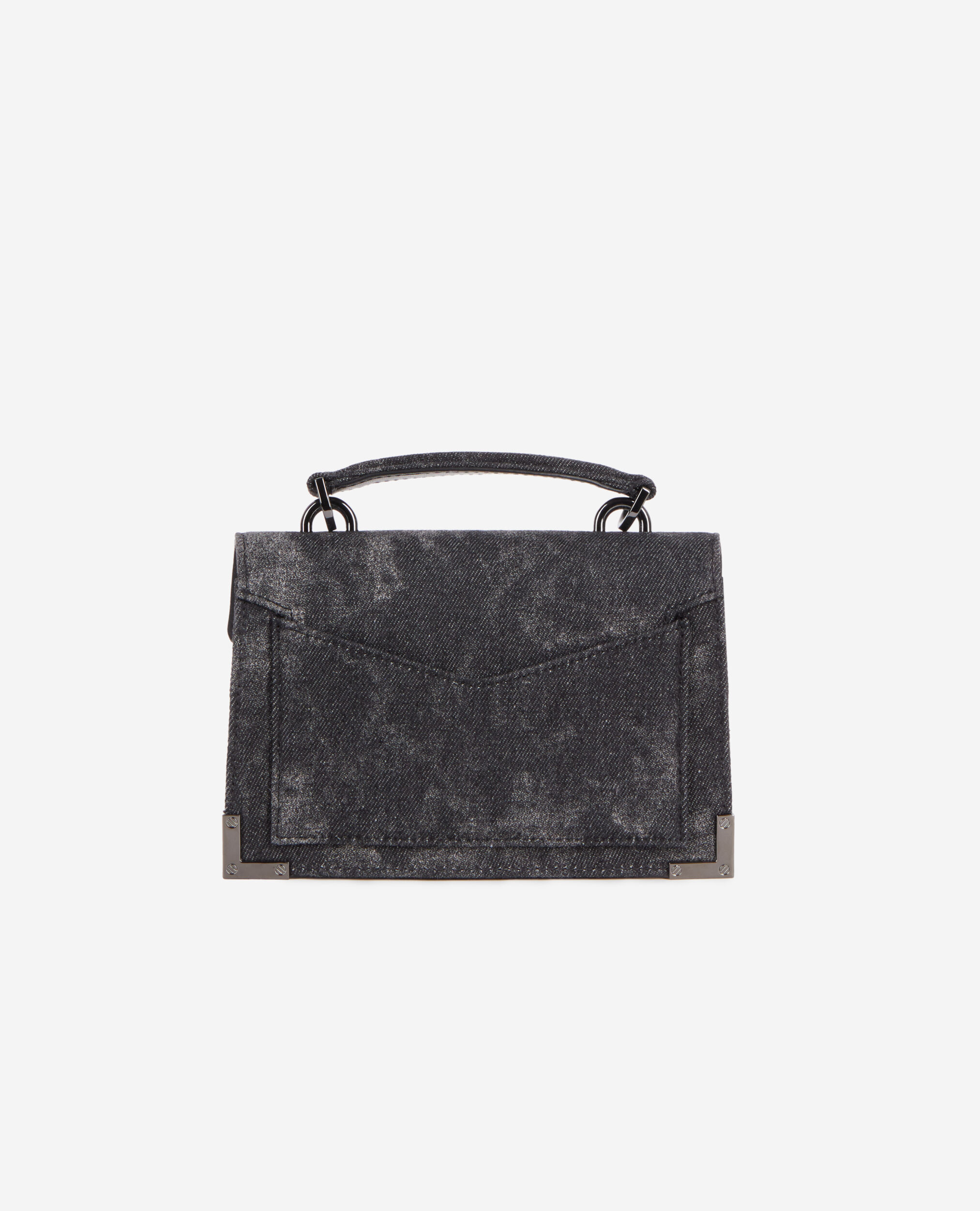 Emily new nano black denim bag with rivets