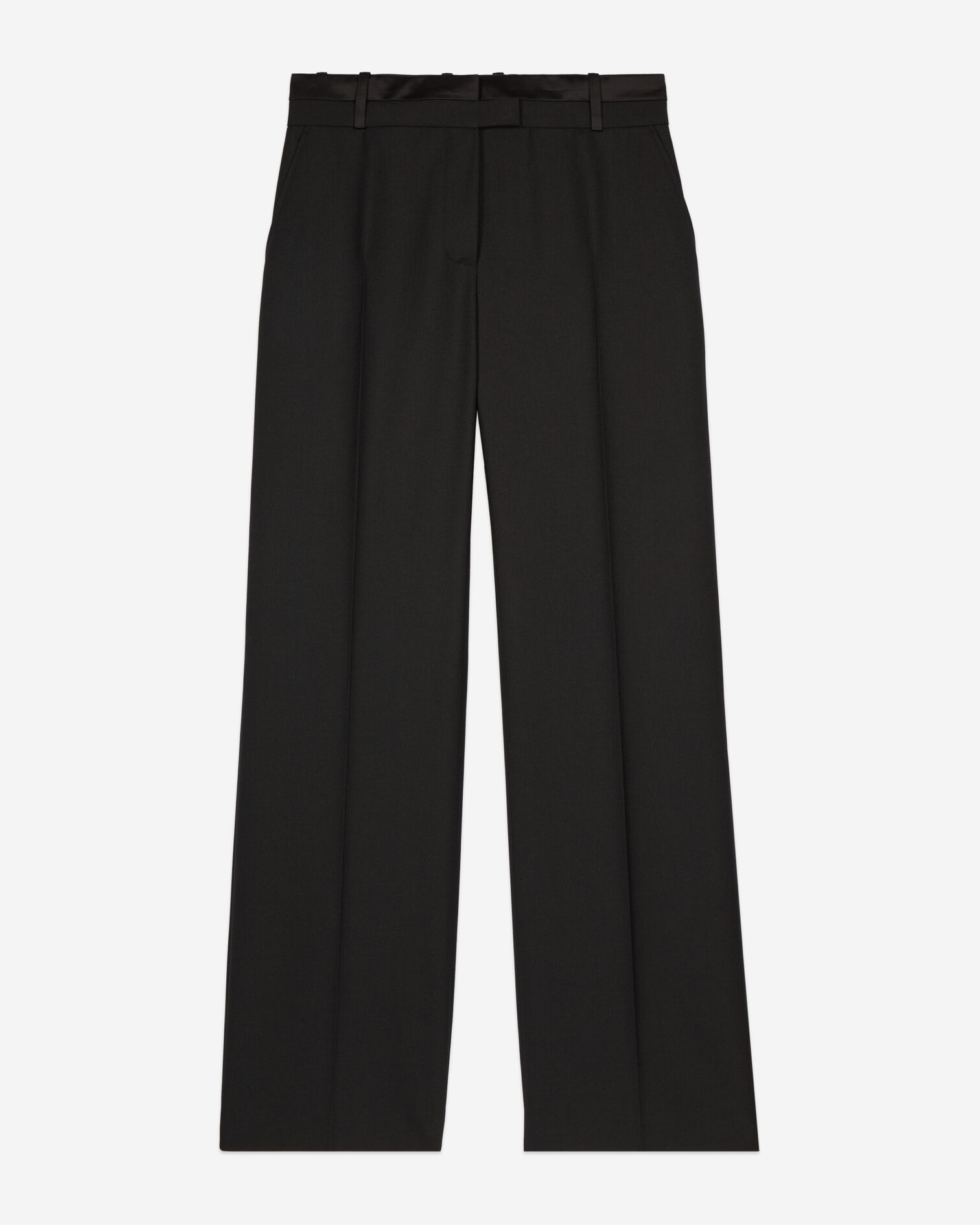 Black wide-leg suit trousers, BLACK, hi-res image number null