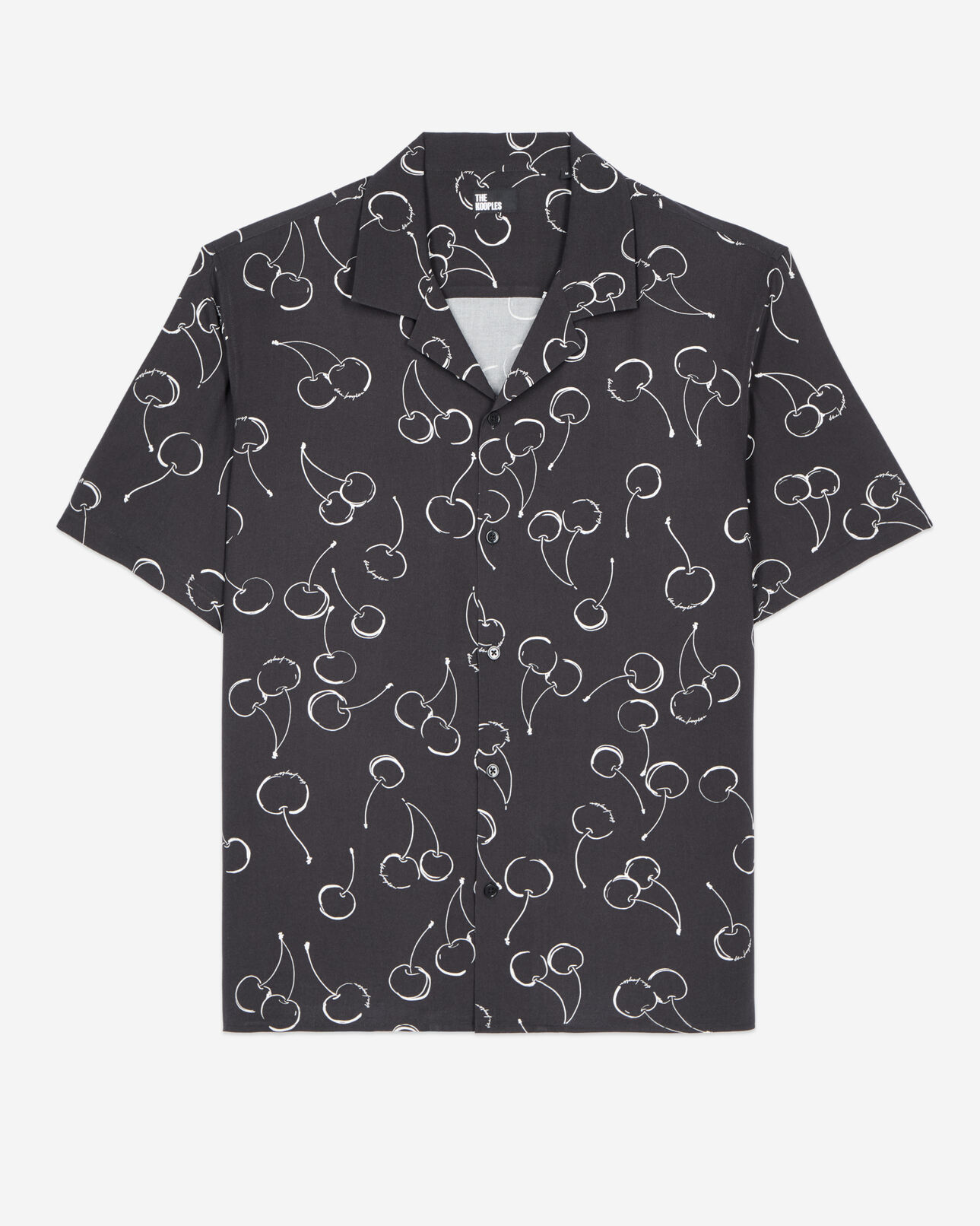 The Kooples HOMME BLACK chemise manches courtes avec imprimé cerise