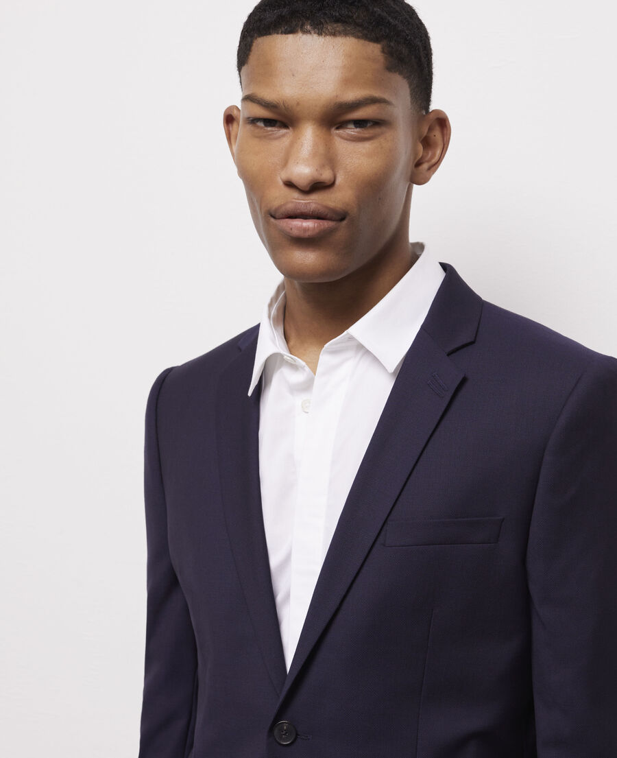 veste de costume bleu marine